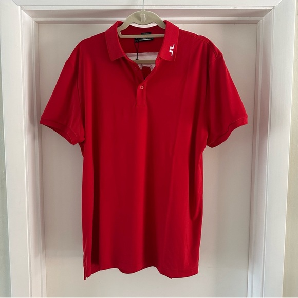 J.Lindeberg Other - J. Lindeberg NEW Men's XL Regular Fit KV Golf Tech Jersey Polo Barbados Cherry
